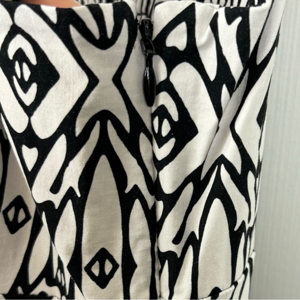 Anthropologie Dress Womens XL Blythe Black White Square Neck Tiered Midi - Picture 6 of 14